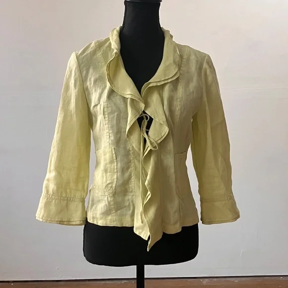 100% yellow linen jackets - Picture 3 of 10